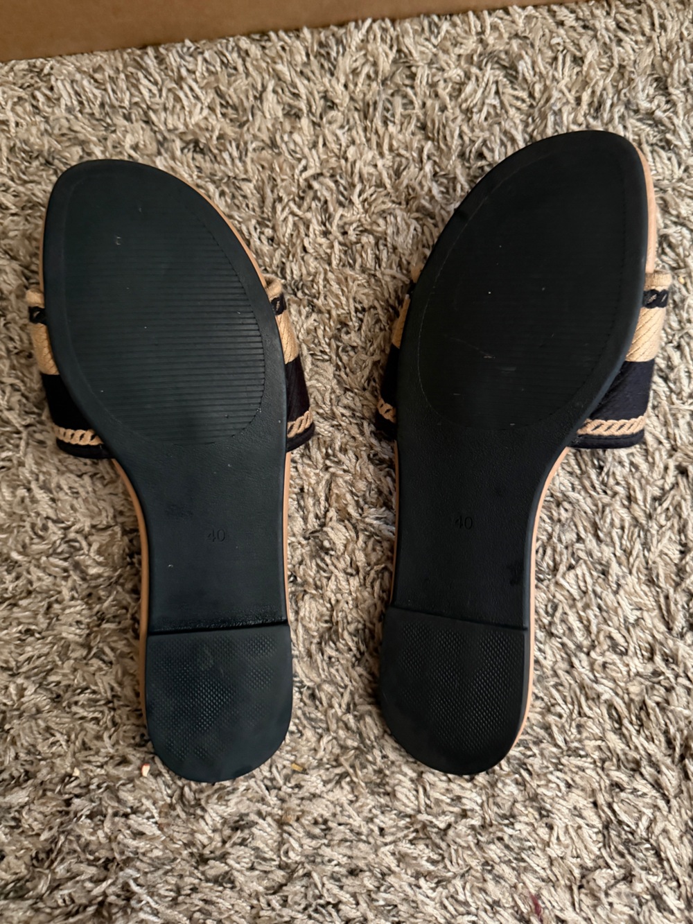 Chanel Beige and Black Slide Sandals - Picture 3 of 3